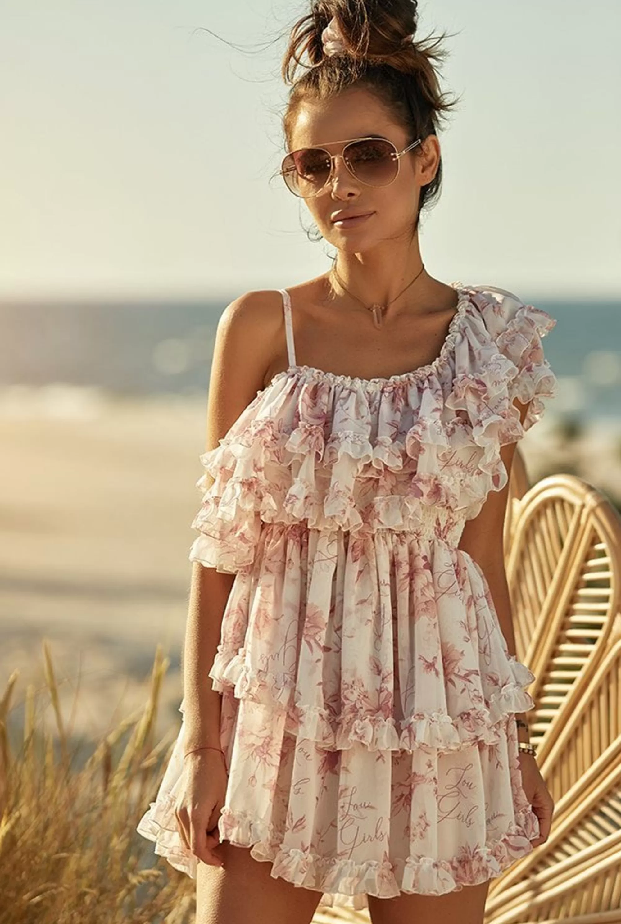 Shop Adora - A Delicate, Asymmetrical Dress Made Of Logged Fabric "Lou Girls" Women Every Day