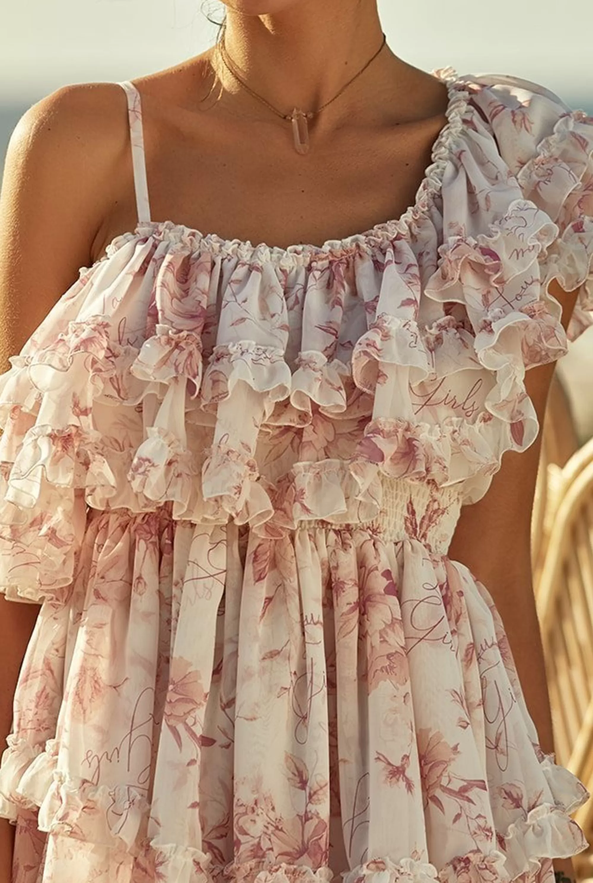 Shop Adora - A Delicate, Asymmetrical Dress Made Of Logged Fabric "Lou Girls" Women Every Day