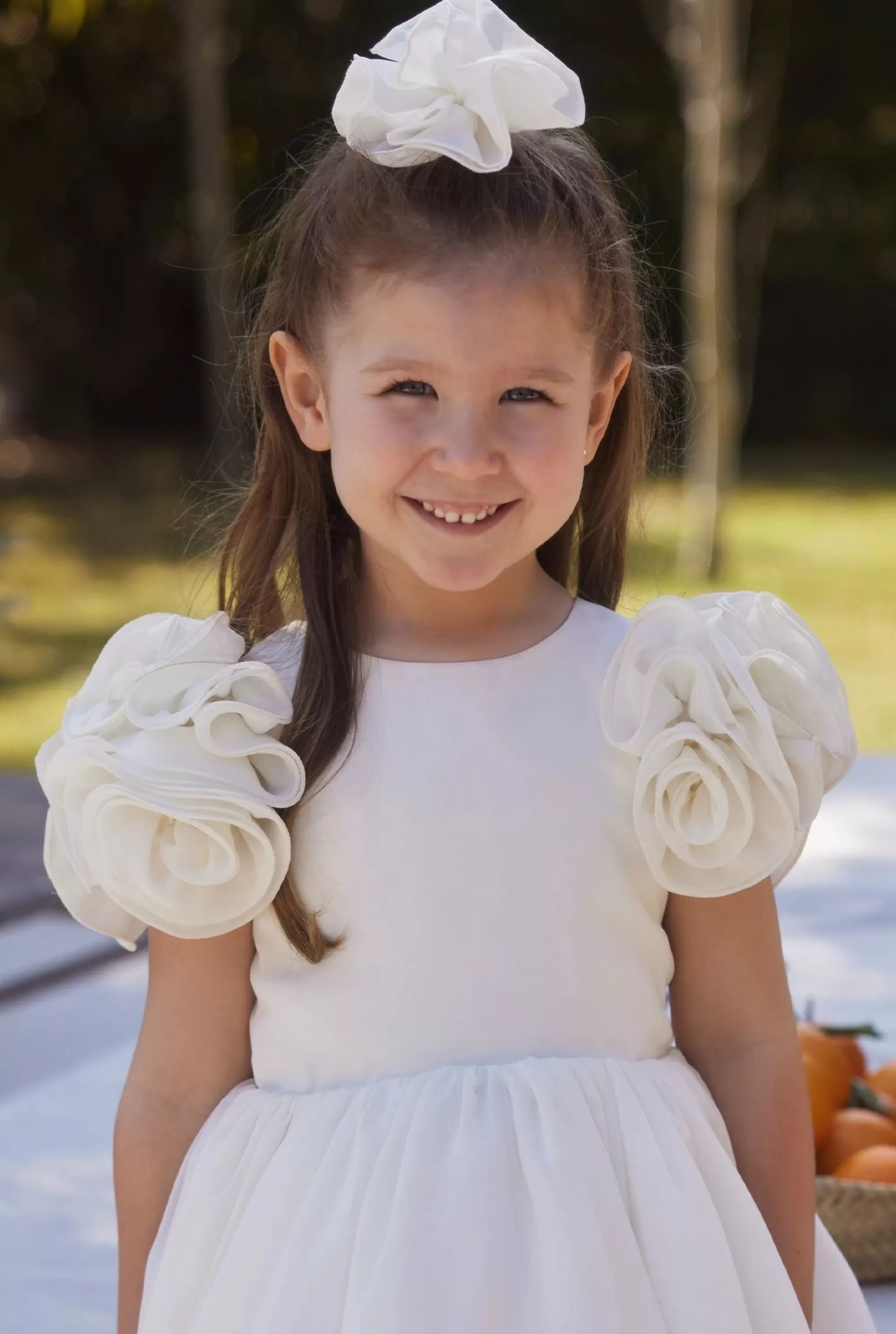 Flash Sale Ajla - Children'S Waist Crinkle Dress With Floral Appliques And Asymmetrical Bottom Women Kids