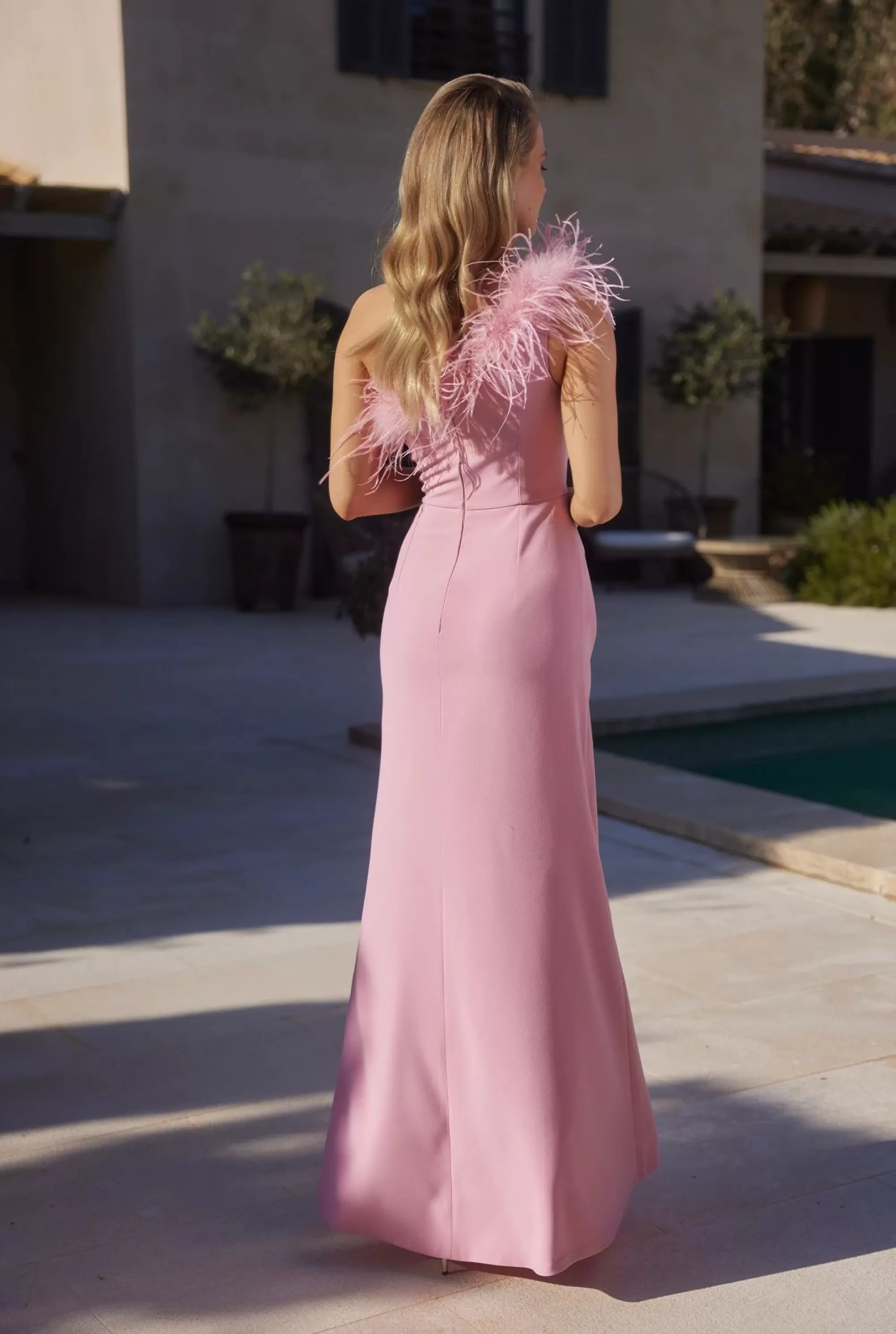 Cheap Amaya - Elegant Maxi Dress With Corset And Feathers Women Wedding