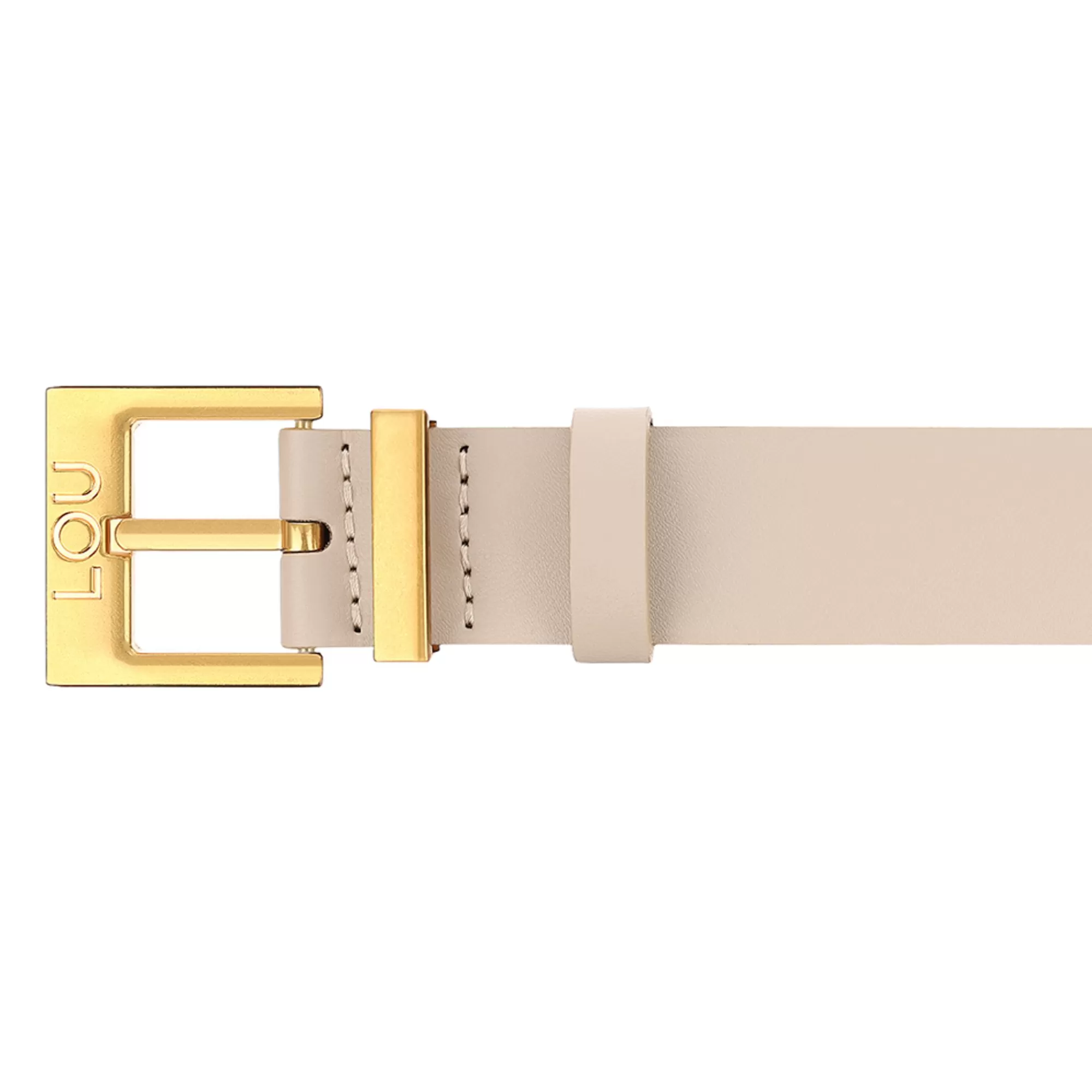 Online Charo Belt - Women'S Belt In Ecru Shade With Gold Buckle And Subtly Engraved Lou Logo. Women Belts