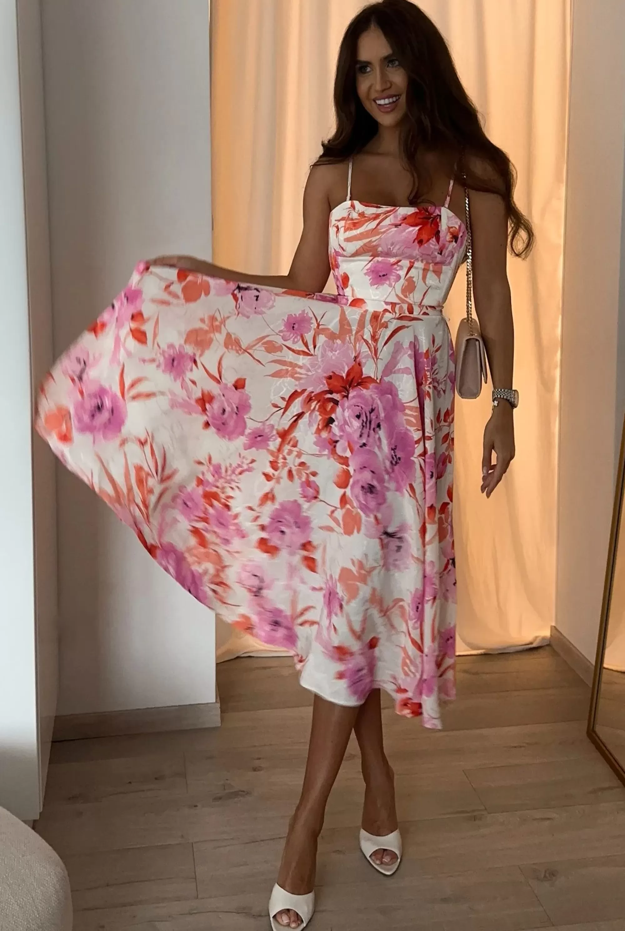 Sale Donatella - Skirt + Bralet Set With Corset Neckline In Floral Pattern Women Every Day