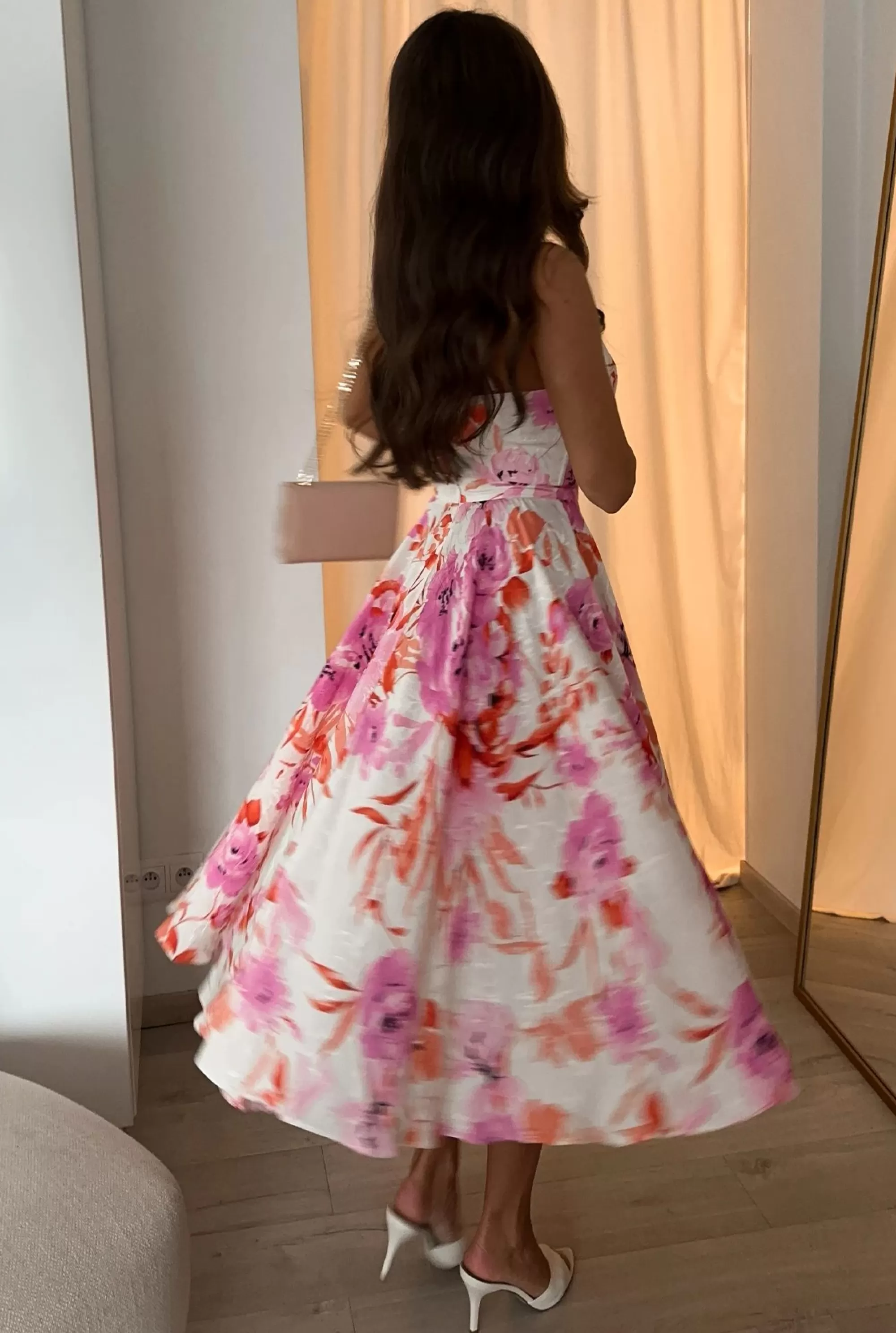 Sale Donatella - Skirt + Bralet Set With Corset Neckline In Floral Pattern Women Every Day