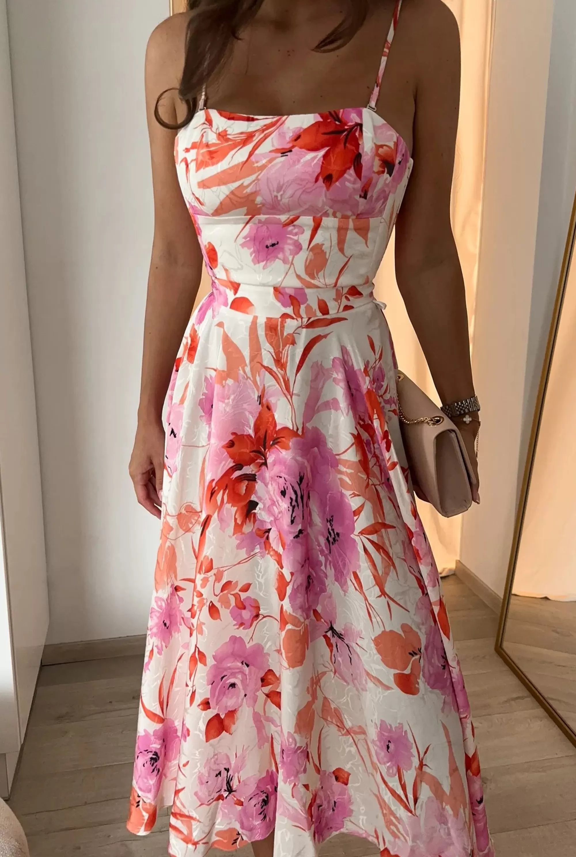 Sale Donatella - Skirt + Bralet Set With Corset Neckline In Floral Pattern Women Every Day