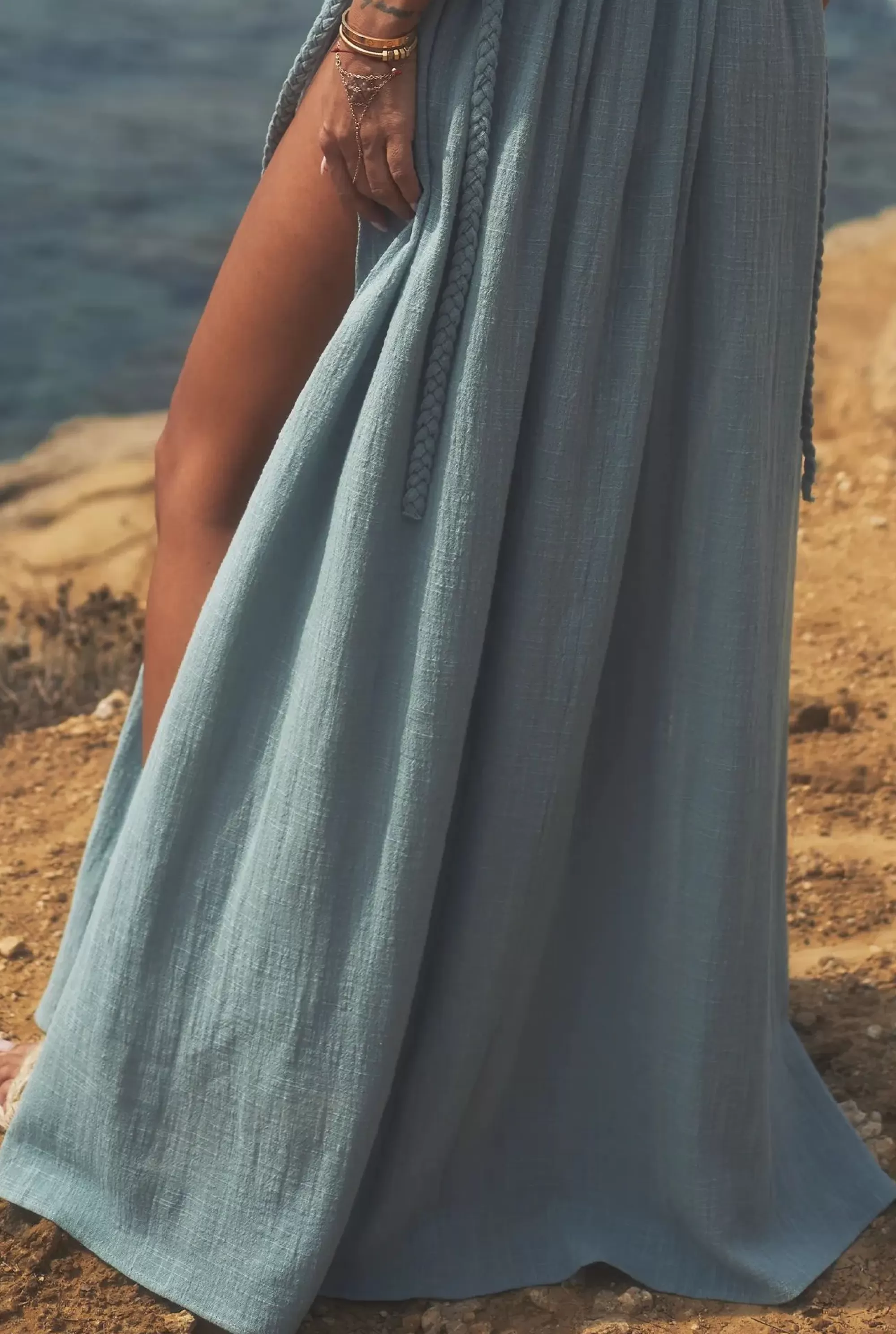 Store Jiho - Maxi Boho Dress In Sea Color Women Every Day