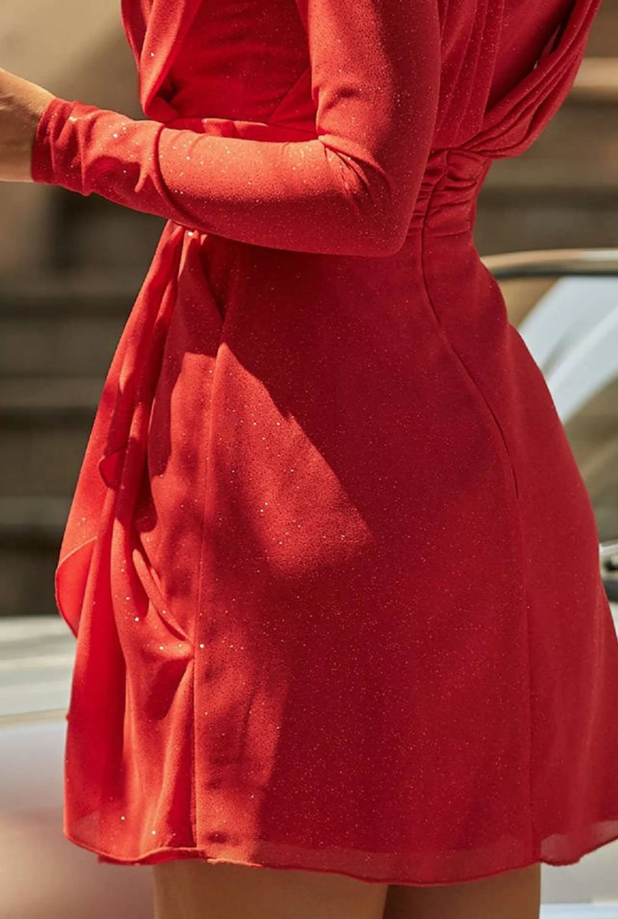 Cheap Kinzly - Impressive Dress In The Color Of Intense Red With Glitter Women Wedding
