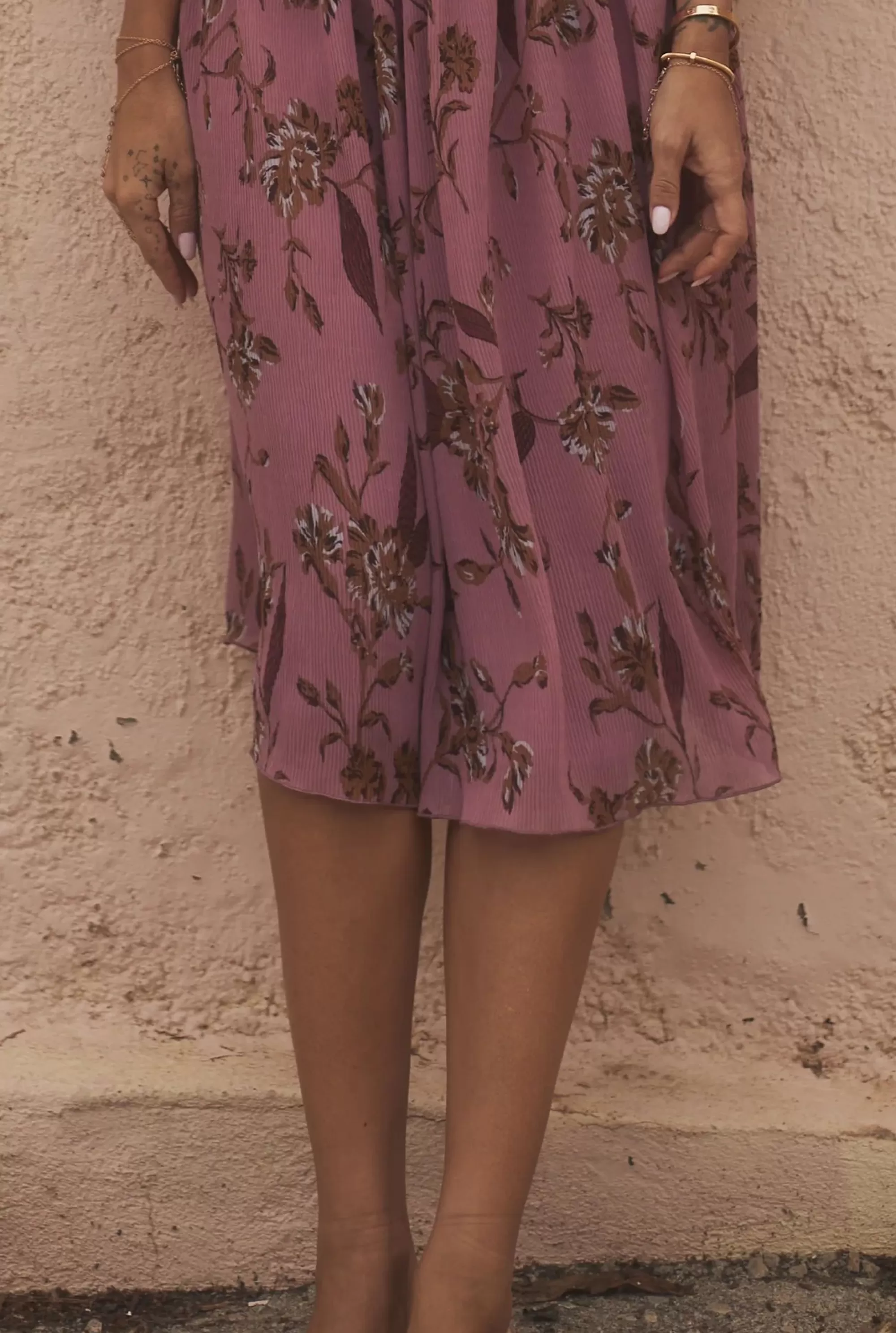 Best Lavinia - Midi Dress In Dirty Pink With Floral Prints Women Wedding
