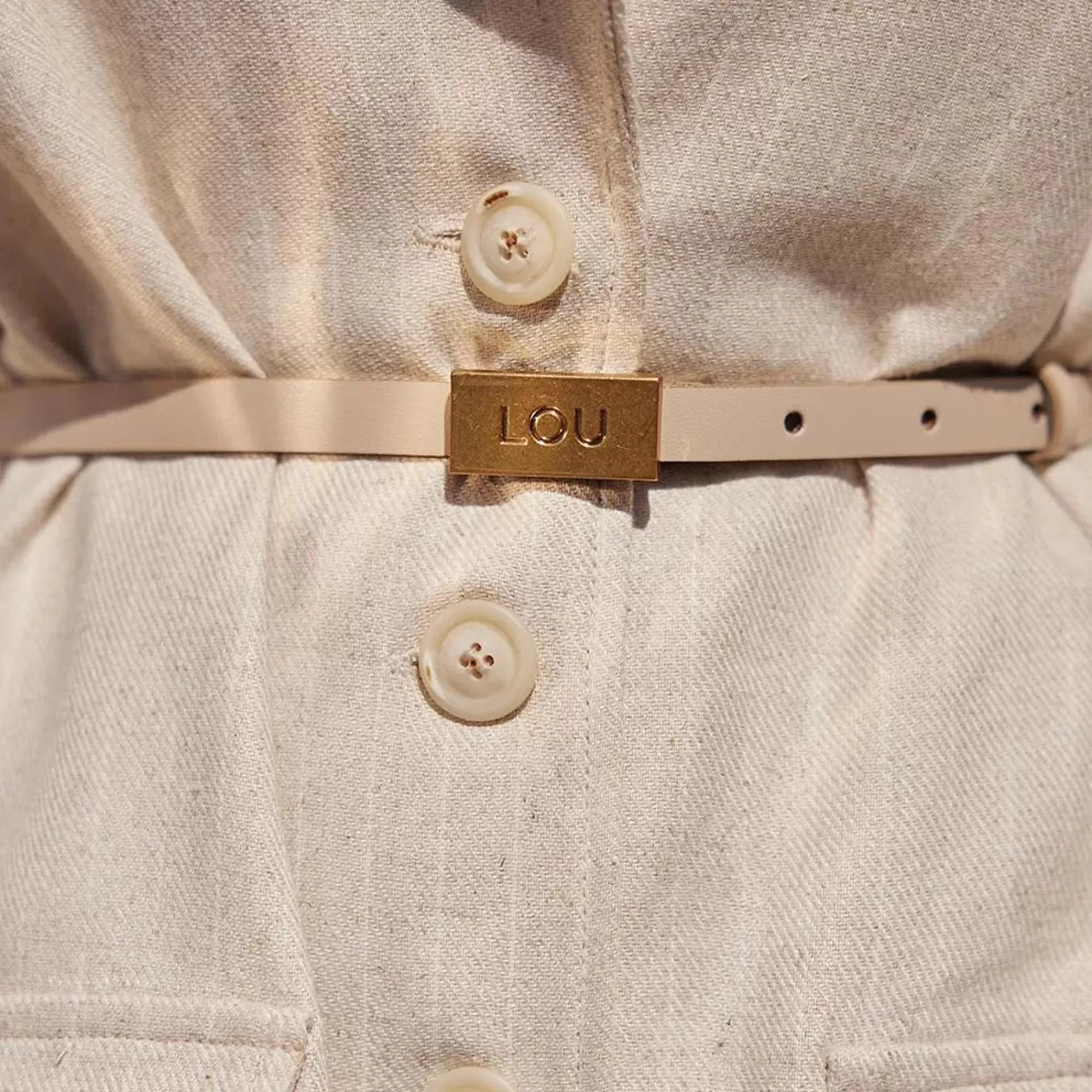 Best Lita Belt - Women'S Belt In Ecru Shade With Exclusive Gold Buckle. Women Belts
