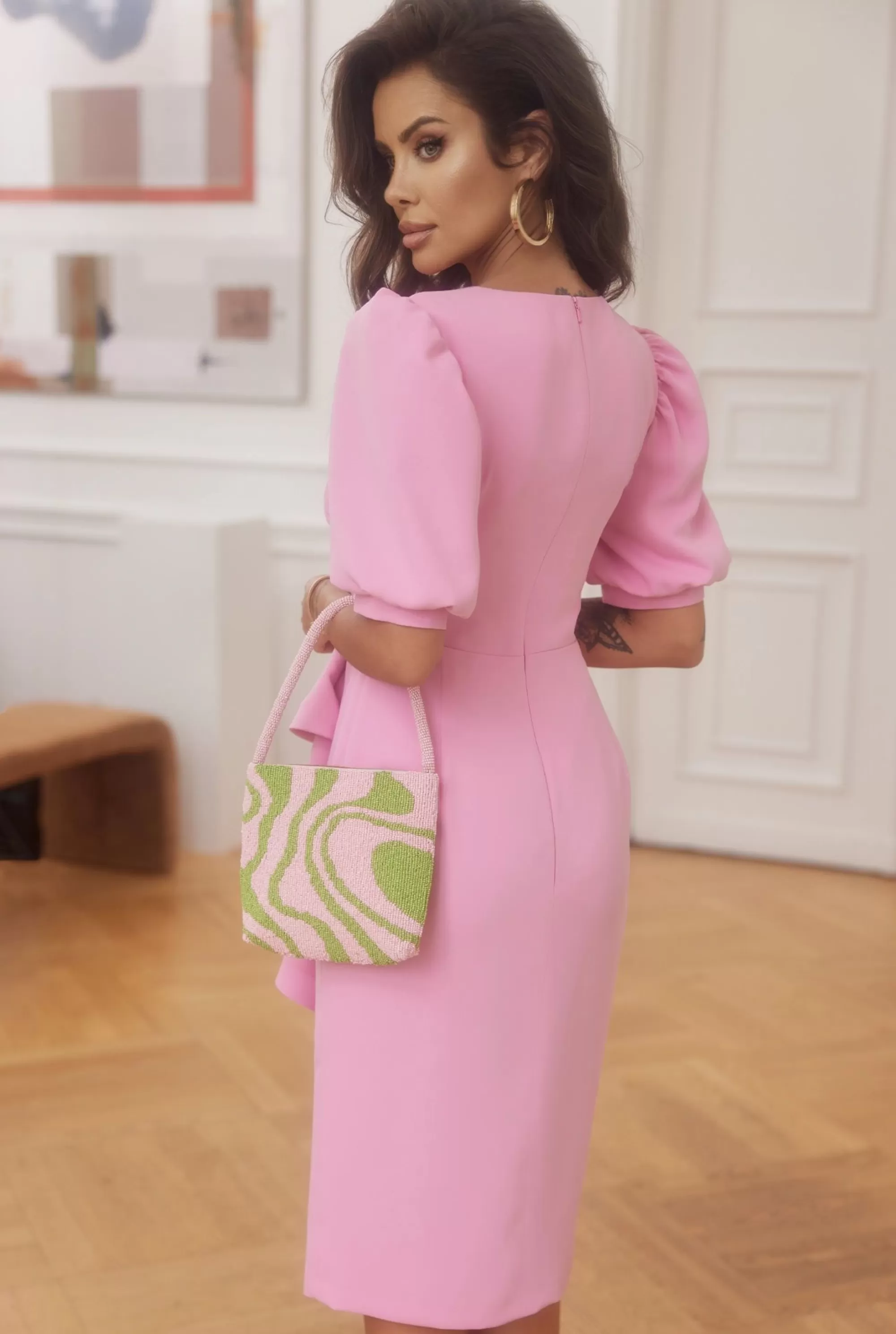 Cheap Lorena - Elegant And Romantic Midi Dress In Powder Pink Women Wedding