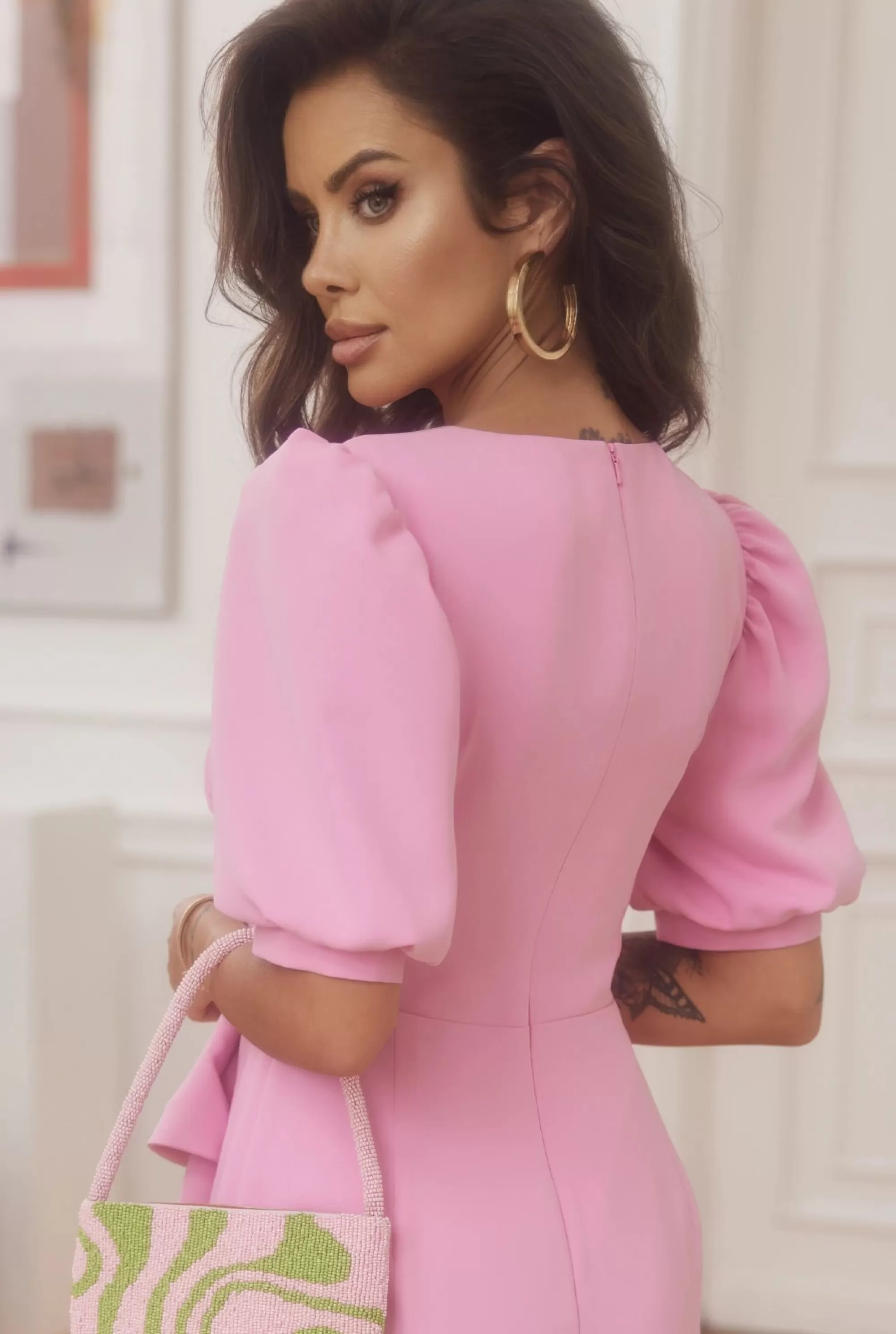 Cheap Lorena - Elegant And Romantic Midi Dress In Powder Pink Women Wedding