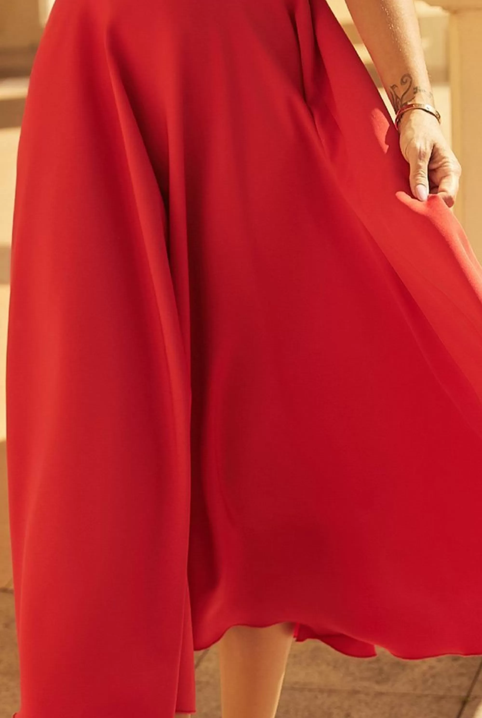 Best Ophelia Red - Feminine Midi Dress In A Shade Of Red Women Wedding