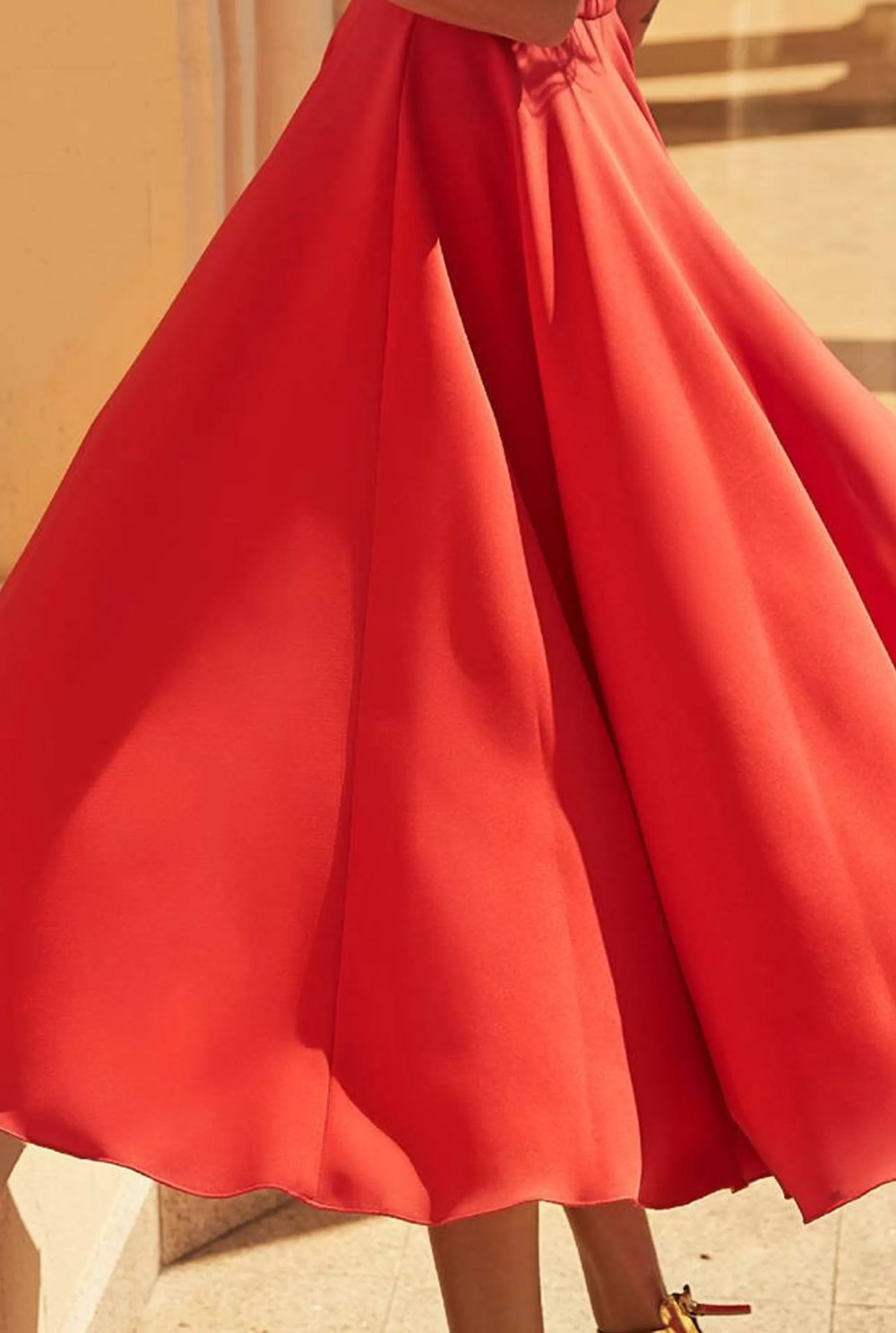 Best Ophelia Red - Feminine Midi Dress In A Shade Of Red Women Wedding