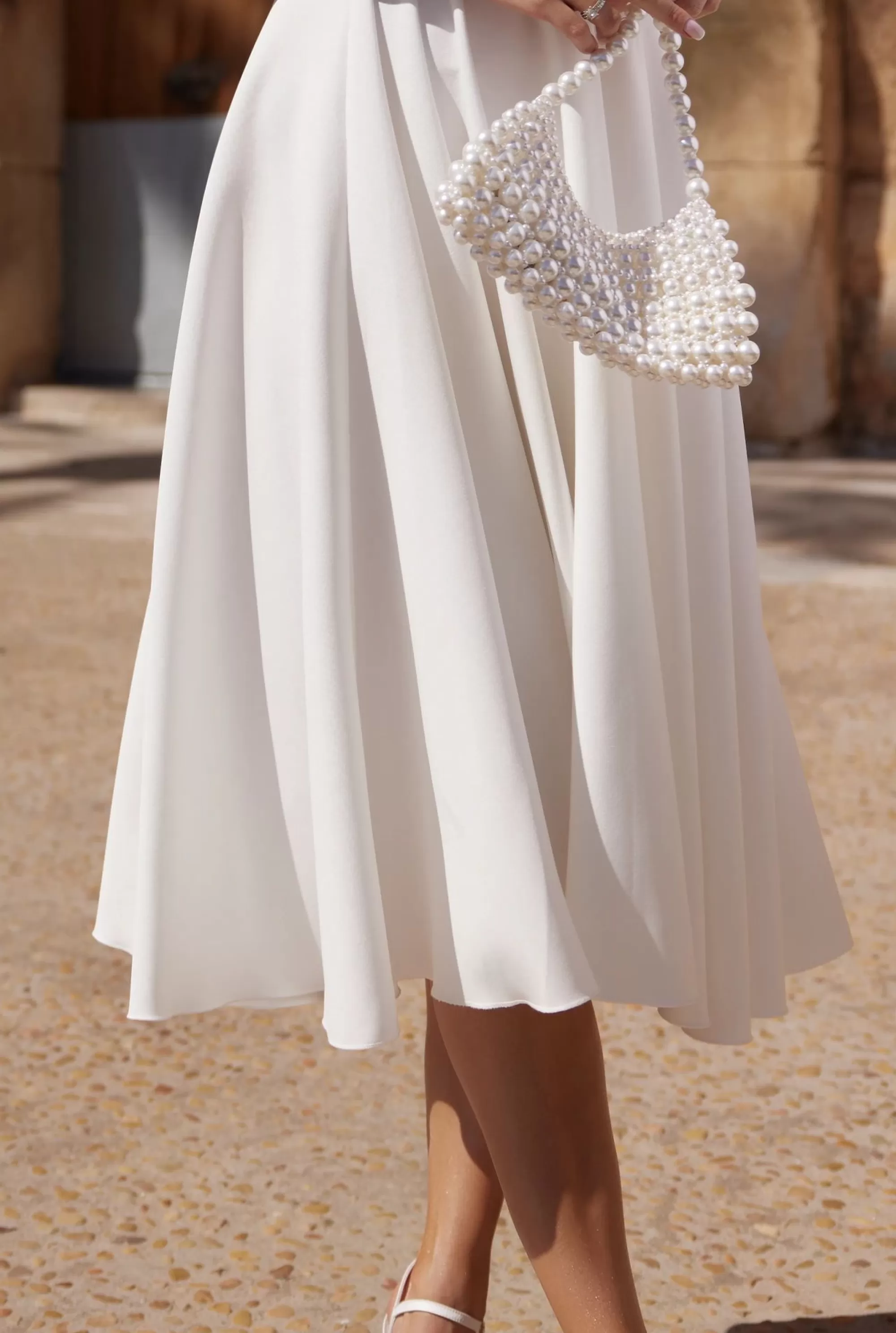 Online Ophelia White - Airy Midi Dress In A Shade Of White Women Wedding