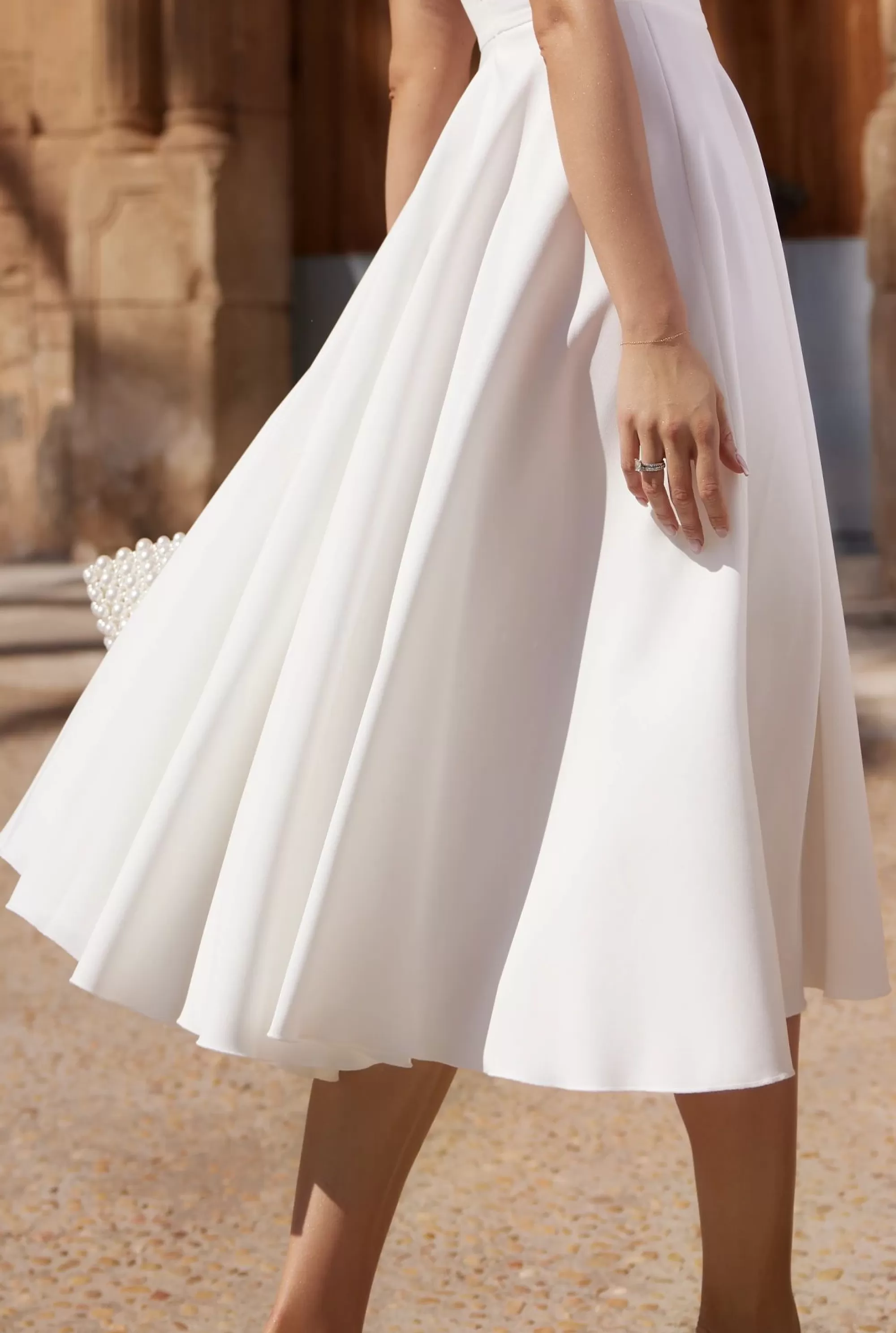 Online Ophelia White - Airy Midi Dress In A Shade Of White Women Wedding