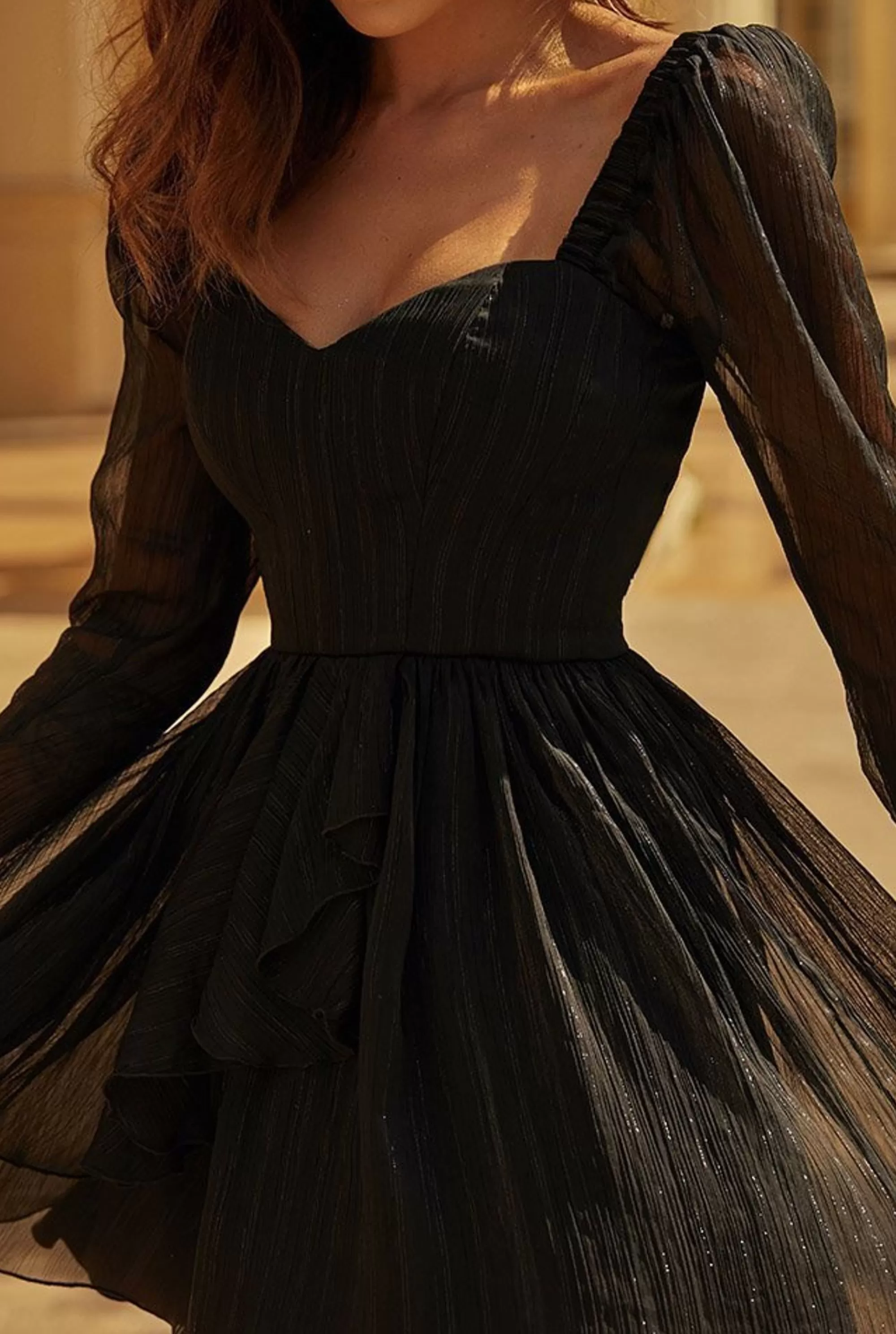 New Pasola Black - A Flared Dress With A Subtle Sparkle In A Shade Of Black Women Wedding